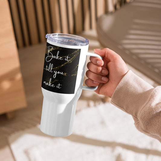 Travel mug with a handle