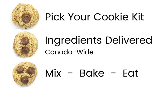 Cookie kits shipped across Canada Ingredients delivered mix , bake, eat 