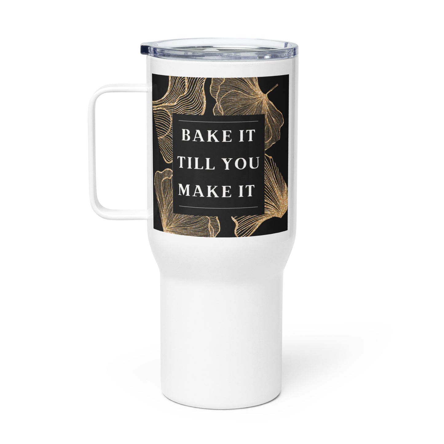 Travel mug with a handle